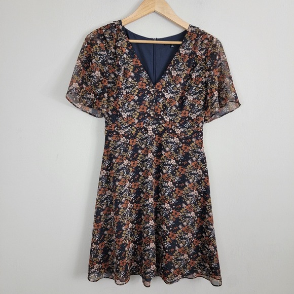 Madewell Dresses & Skirts - Madewell Orchard Flutter Sleeve Dress‎ Womens 2 Prairie Blossom Multicolor VNeck